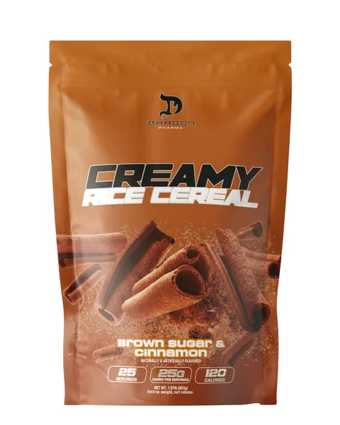 Dragon Pharma Creamy Rice Cereal, sabor Brown Sugar & Cinnamon, 1.87 lb (853 g) / 25 porciones