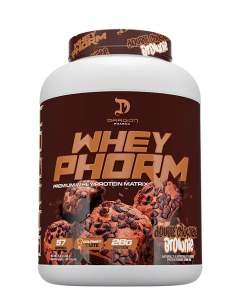 Dragon Pharma WheyPhorm, sabor Double Chocolate Brownie, 5 lb (2268 g) / 57 porciones