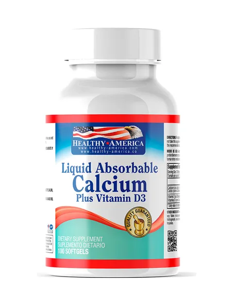 Healthy America Liquid Absorbable Calcium 1.200 mg + Vitamina D3, 100 softgels