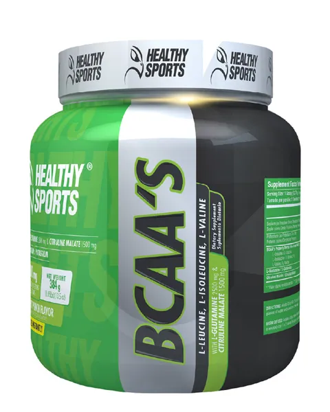 Healthy Sports BCAA's en polvo con L-Glutamina y Citrulina, sabor Fruit punch, 384 g