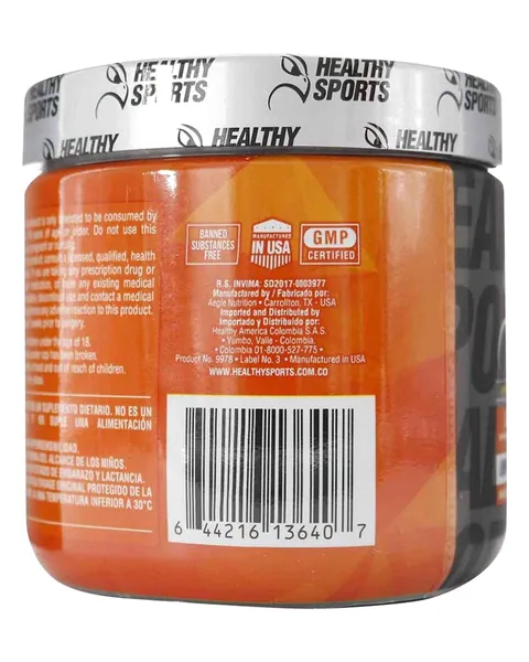 Healthy Sports Creatine Monohydrate 3000 Micronizada, parte trasera, 150 g