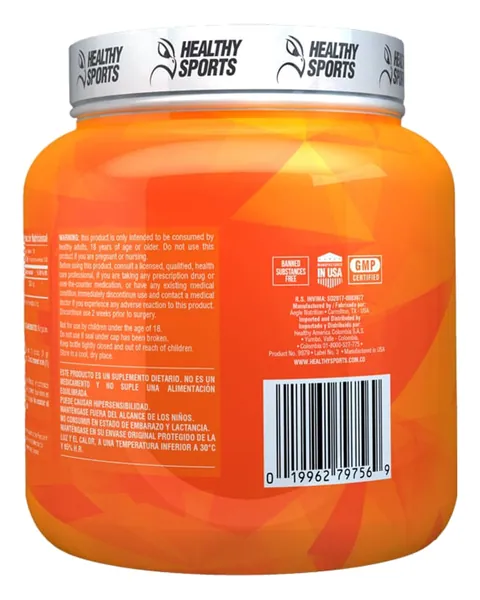 Healthy Sports Creatine Monohydrate 3000 Micronizada, parte trasera, 300 g