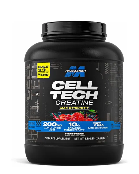 MuscleTech Cell-Tech Creatine, sabor Fruit Punch, 5,80 lb (2,63 kg)