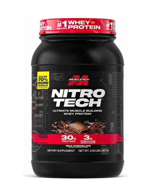 MuscleTech Nitro-Tech Whey Protein, sabor Milk Chocolate, 2 lb (907 g)