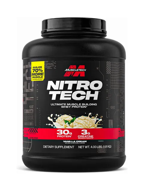 MuscleTech Nitro-Tech Whey Protein, sabor Vanilla Cream, 4 lb (1,81 kg)