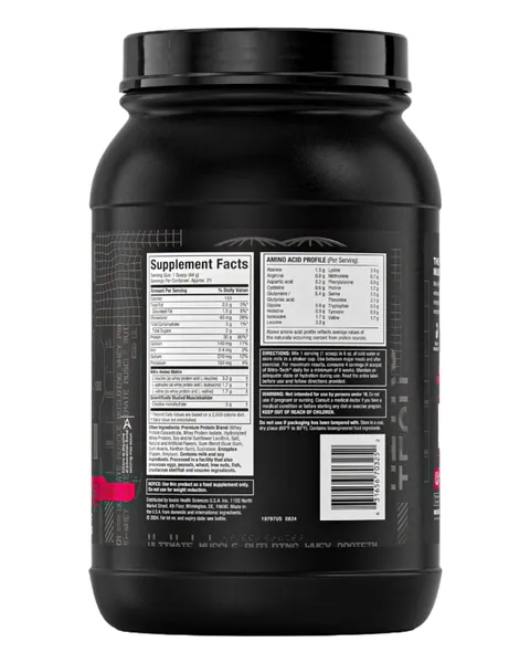MuscleTech Nitro-Tech Whey Protein, parte trasera, sabor Vanilla Cream, 2 lb (907 g)