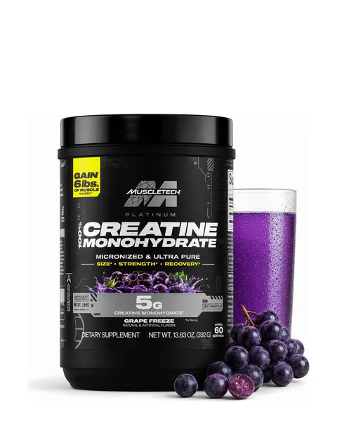 MuscleTech Platinum 100% Creatine, sabor Grape Freeze