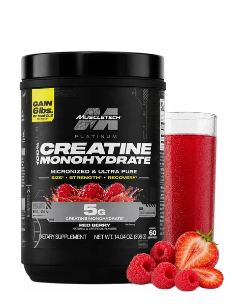 MuscleTech Platinum 100% Creatine, sabor Red Berry