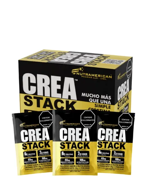 Nutramerican Pharma Crea Stack, sabor Frutos rojos, Caja 25 sobres de 20 g (500 g)