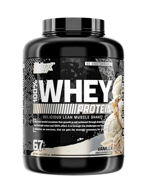 Nutrex Research 100% Whey Protein, sabor Vainilla, 5 lb / aprox. 64 servicios