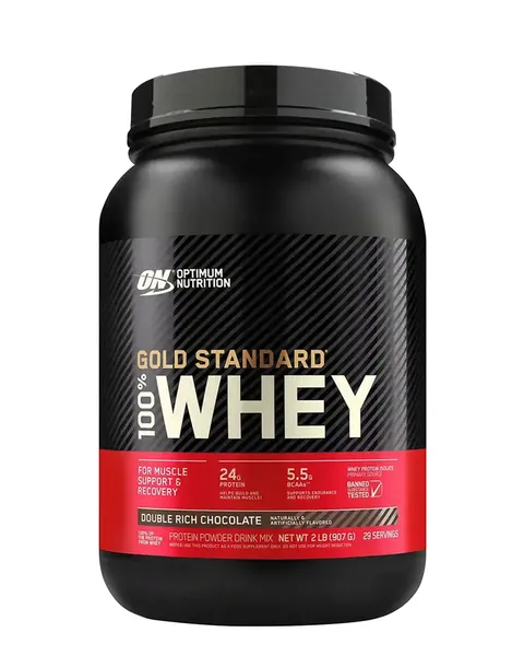 Optimum Nutrition Gold Standard 100% Whey, sabor Double Rich Chocolate, 2 lb (907 g) / 29 porciones