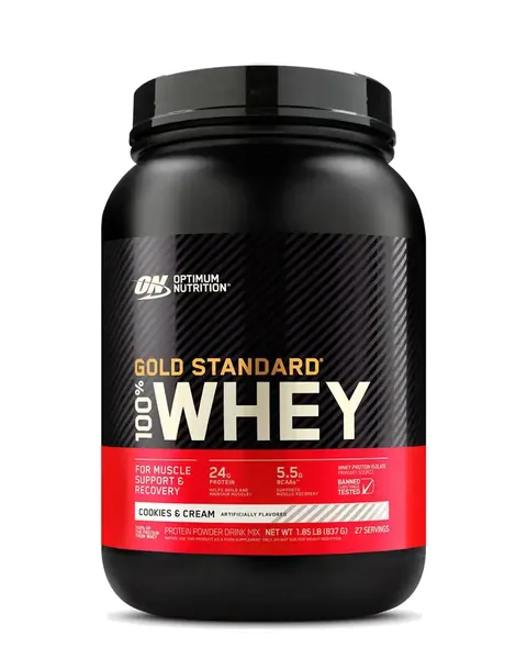 Optimum Nutrition Gold Standard 100% Whey, sabor Cookies & Cream, 1.85 lb (837 g) / 27 porciones