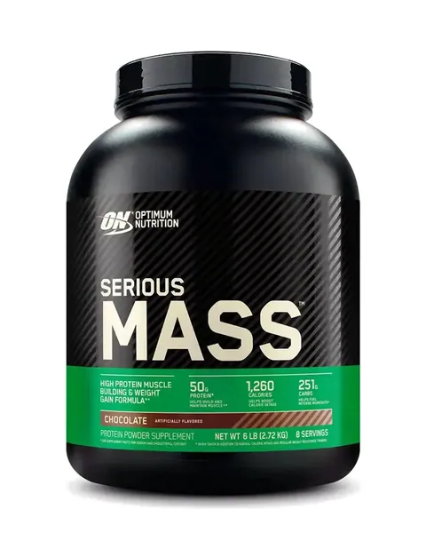Optimum Nutrition Serious Mass, sabor Chocolate, 6 lb (2.72 kg) / 8 porciones