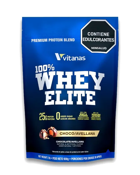 Vitanas 100% Whey Elite, sabor Chocoavellana, 2 lb (908 g)