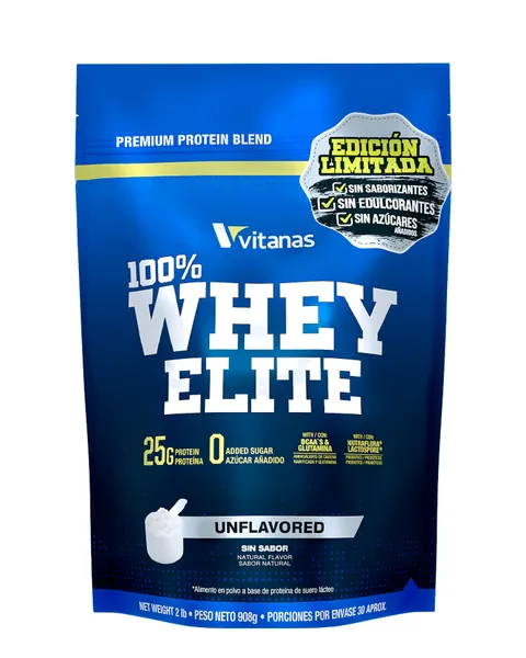 Vitanas 100% Whey Elite, sabor Sin sabor, 2 lb (908 g)