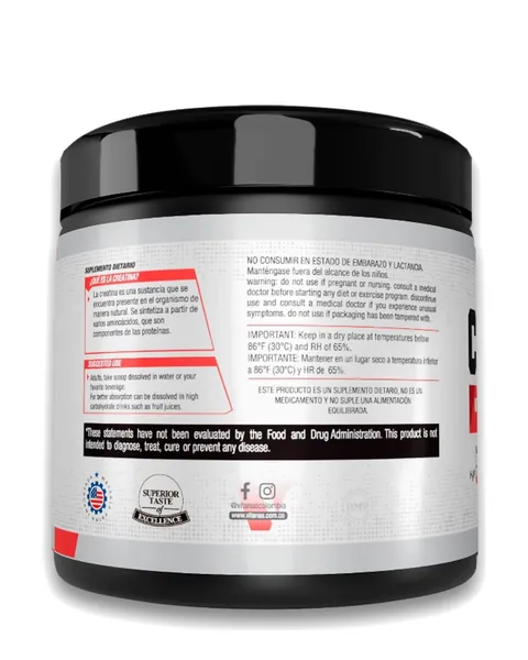 Vitanas Creatine Time, vista lateral, 150 g / 50 servicios