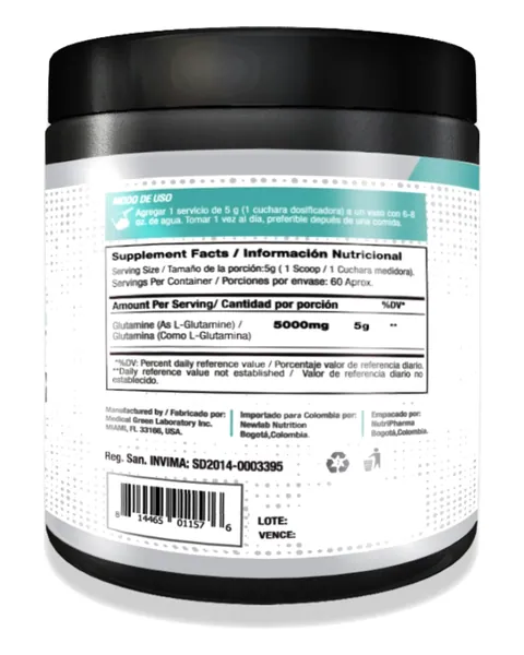 Vitanas Glutamine Fast Sport, parte trasera